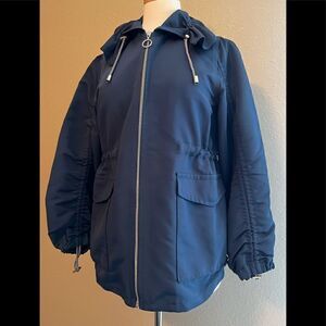 Ann Taylor Cinch Waist Anorak Rain Trench Jacket